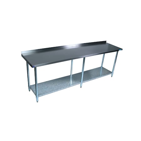 Bk Resources Work Table Stainless Steel Undershelf, Plastic feet 1.5" Riser 96"x24" SVTR-9624